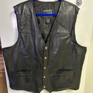Navarre genuine leather motorcycle vest 3X black